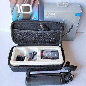 GoPro HERO 10 Black BUNDLE - Enduro Rechargeable Battery + 3Way Tripod + SD Card